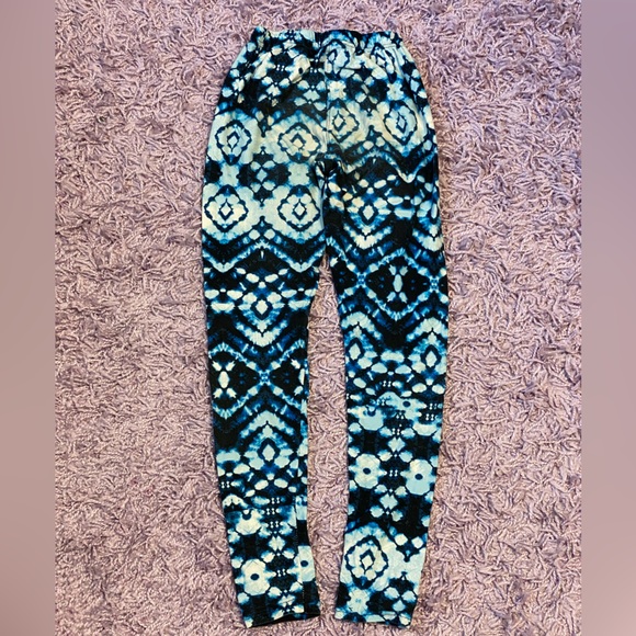 Hot Kiss girls blue tie dye buttery soft leggings size M 7/8 - Picture 7 of 13